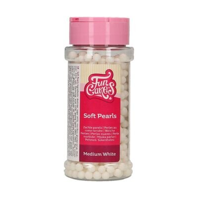 FunCakes Soft Sugar Pearls -4mm PEARL WHITE -MEDIUM 60g -Μείγμα Ζαχαρωτών Πέρλες Λευκές