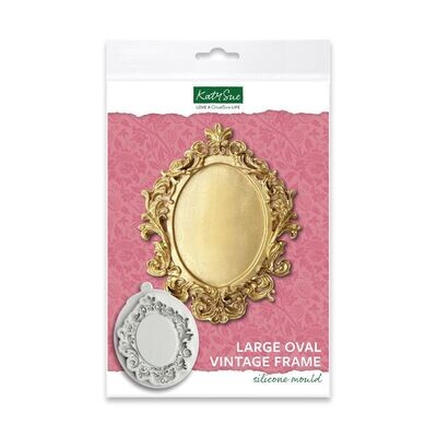 Katy Sue Silicone Mould -LARGE OVAL VINTAGE FRAME  -Καλούπι Σιλικόνης Μεγάλη Κορνίζα Οβάλ