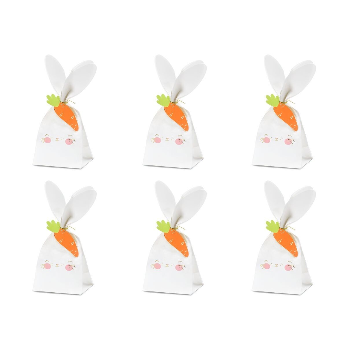 PartyDeco Easter Treat Bags -BUNNY RABBIT -6τεμ Χάρτινα  σακουλάκια  για γλυκά & ζαχαρωτά Κουνελάκι