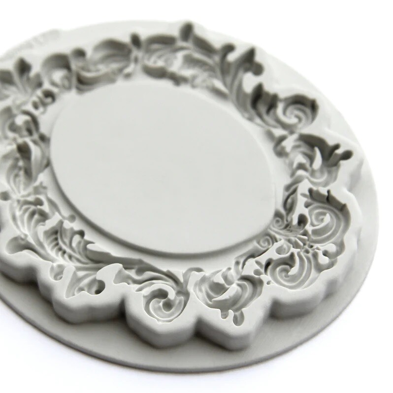 Katy Sue Silicone Mould -LARGE OVAL VINTAGE FRAME  -Καλούπι Σιλικόνης Μεγάλη Κορνίζα Οβάλ