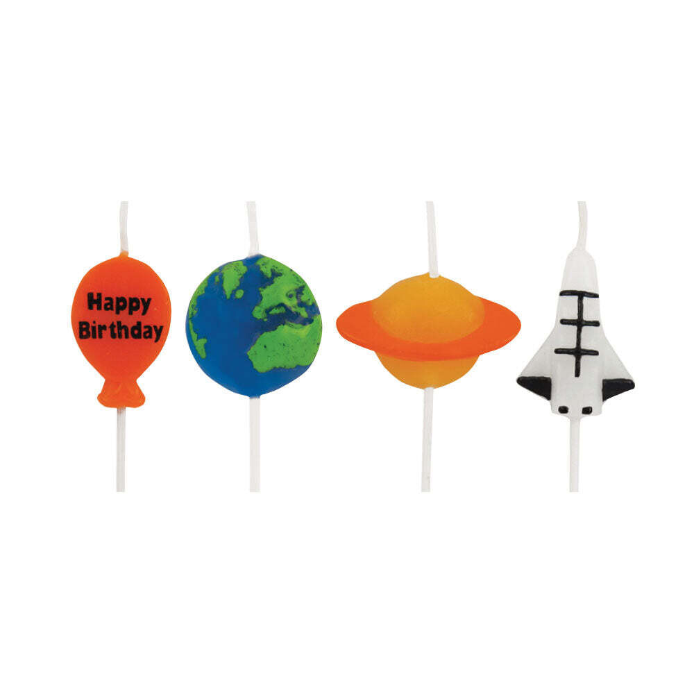 SALE!!! By AH -Shaped Candles -SPACE - Κεράκια με θέμα το διάστημα 4 τεμ