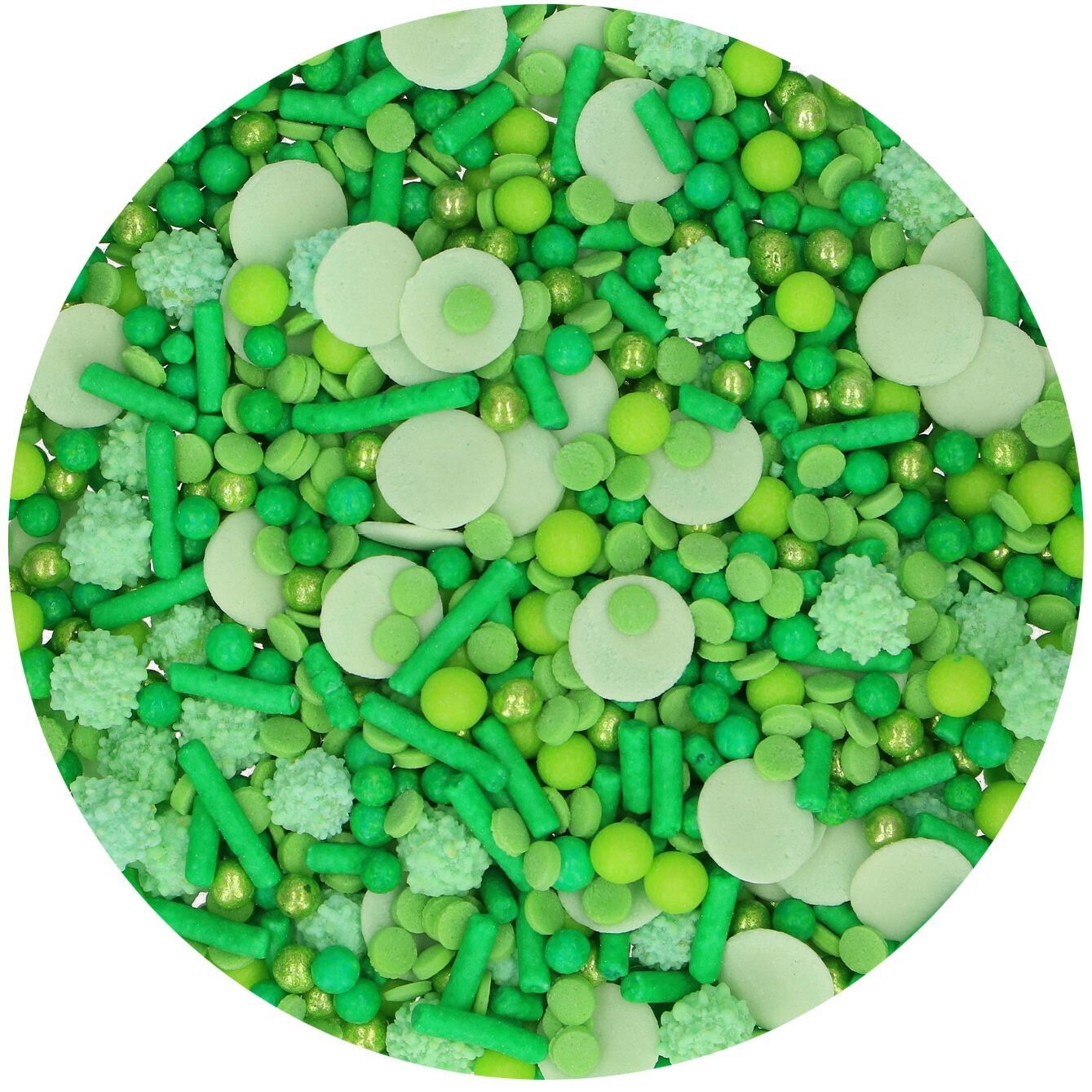FunCakes Sprinkle Mix 65γρ -GREEN MEDLEY - Μείγμα  Ζαχαρωτών Σε πράσινες αποχρώσεις