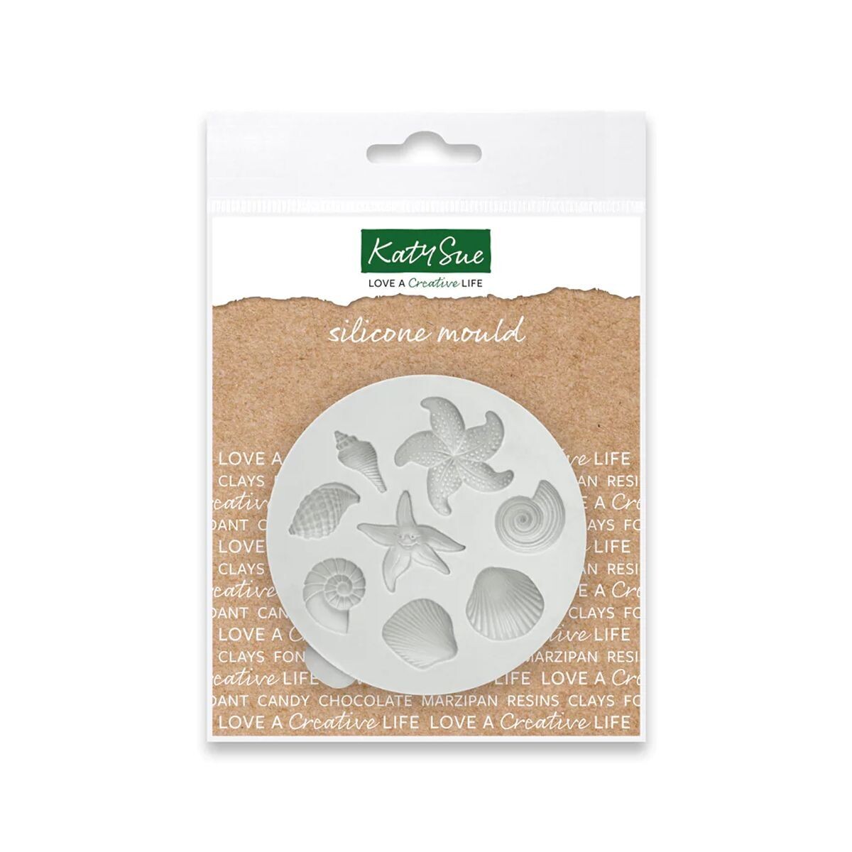 Katy Sue Silicone Mould -MINIATURE SHELLS AND STARFISH -Καλούπι Σιλικόνης Μικρά Κοχύλια και Αστερίες