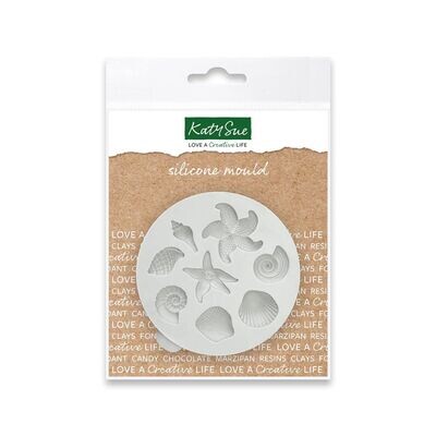 Katy Sue Silicone Mould -MINIATURE SHELLS AND STARFISH -Καλούπι Σιλικόνης Μικρά Κοχύλια και Αστερίες