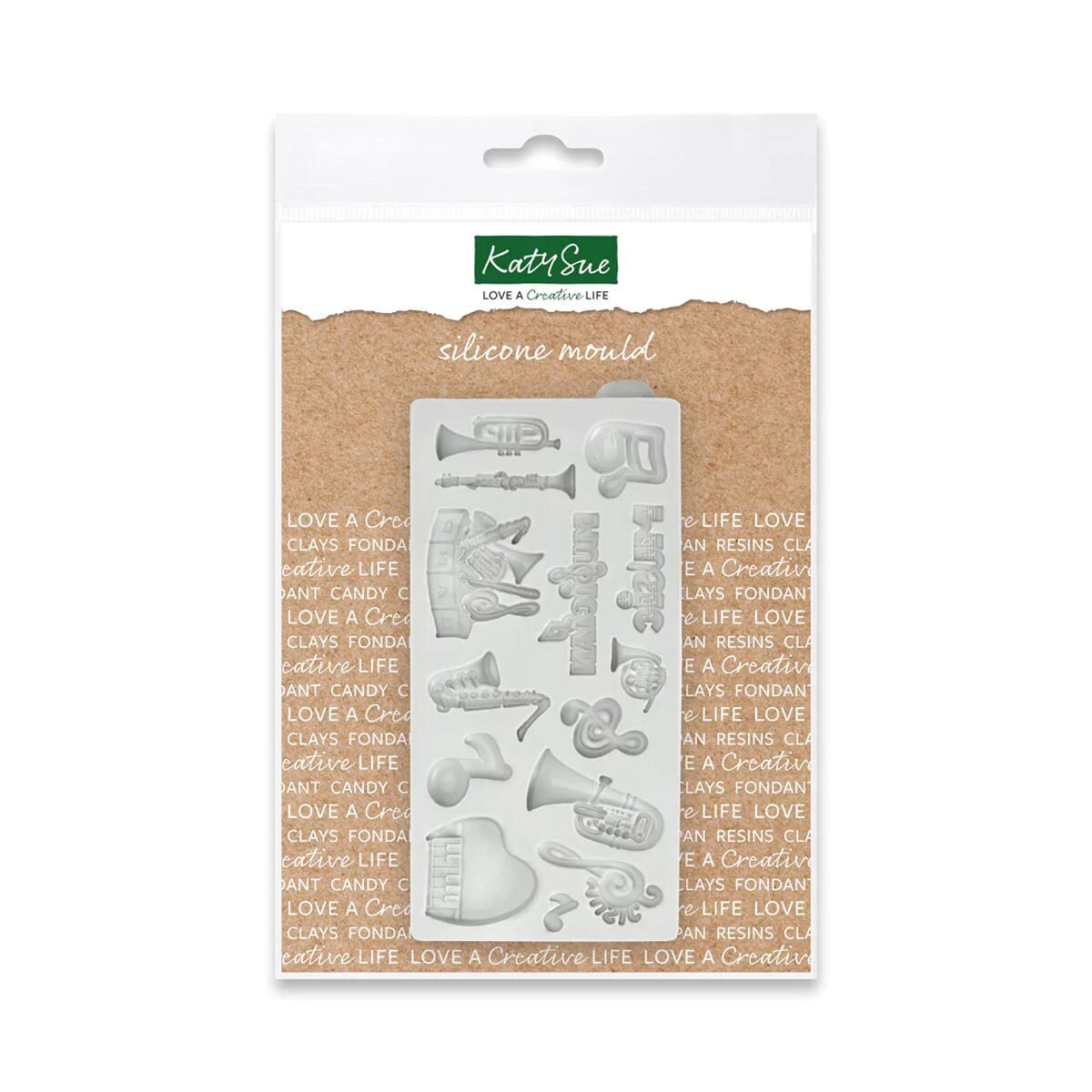 Katy Sue Silicone Mould -MINIATURE MUSIC SET -Καλούπι Σιλικόνης Μικρά Όργανα Μουσικής