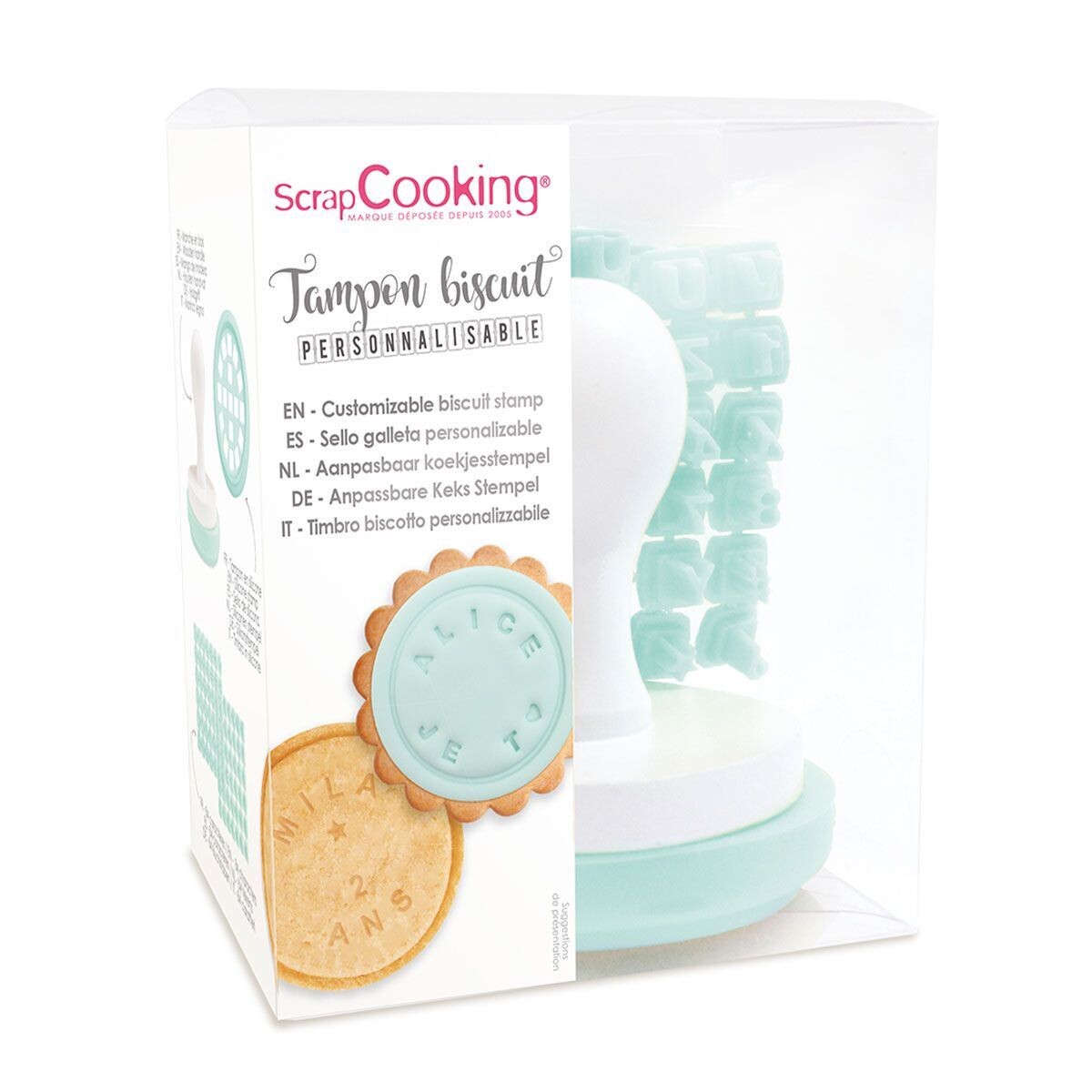 Scrapcooking Cookie Stamp with Customizable pad - Σφραγίδα για Μπισκότα με Προσωποποιημένο Μήνυμα