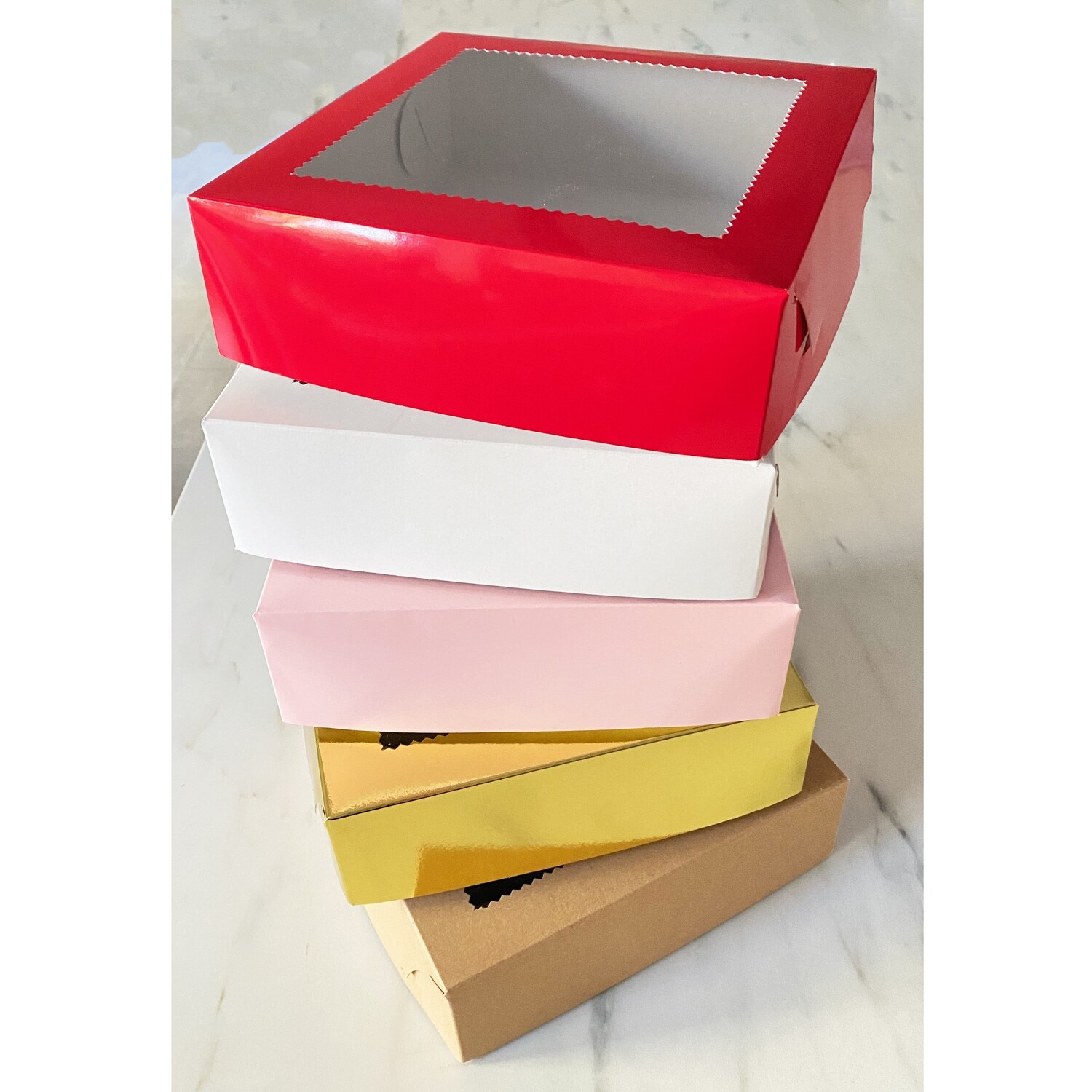 Box for Sweets KRAFT 20x20x8εκ - Κουτί για Γλυκά Καφέ/Μπεζ