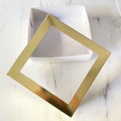 Box for Sweets GOLD 20x20x8εκ - Κουτί για Γλυκά Χρυσό