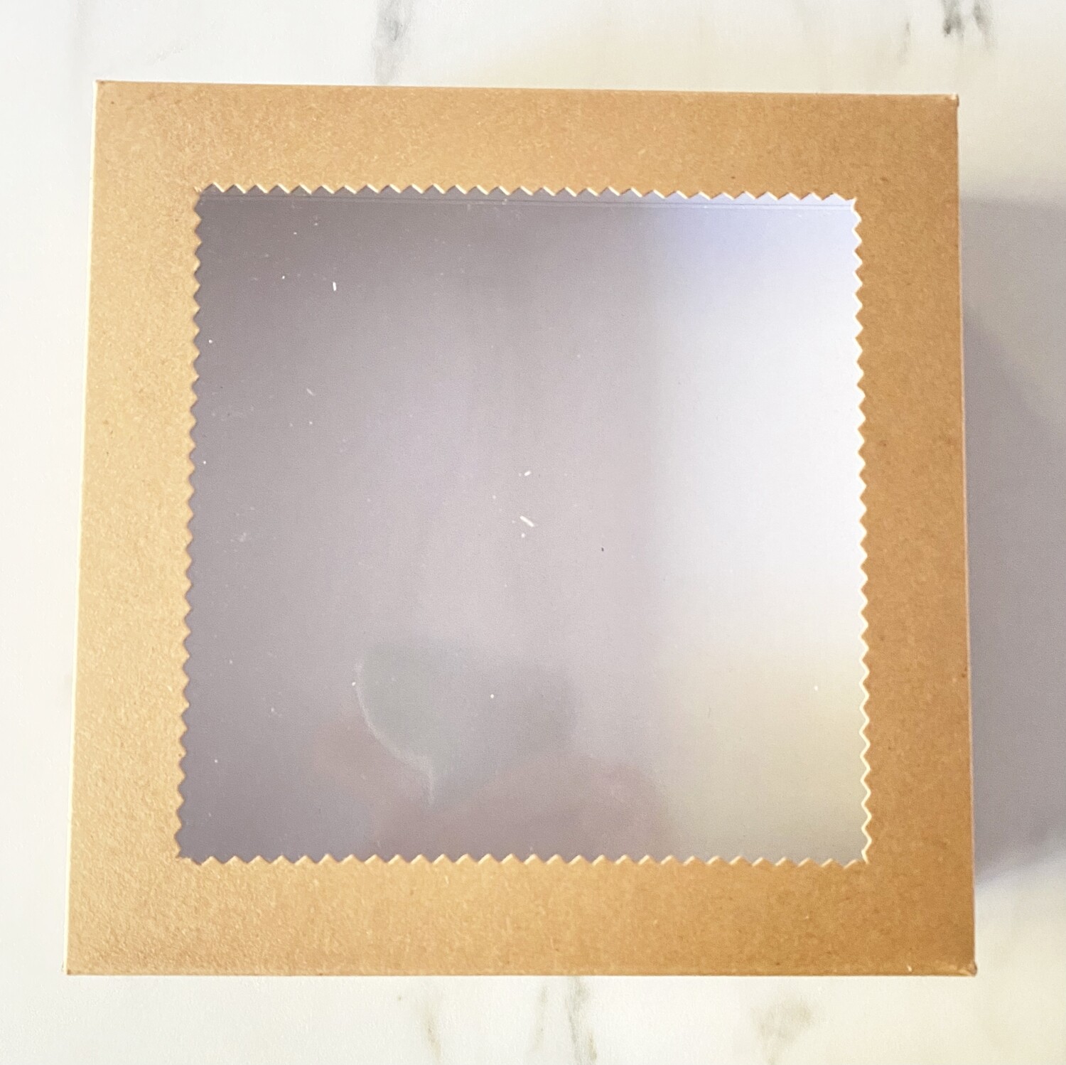 Box for Sweets KRAFT 20x20x8εκ - Κουτί για Γλυκά Καφέ/Μπεζ