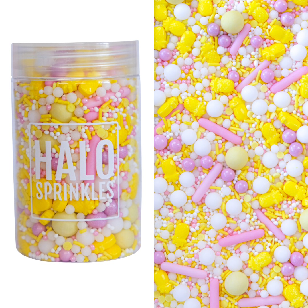 Halo Sprinkles MIX -PINK LEMONADE 125γρ -Μείγμα Ζαχαρωτών σε Κίτρινες και Ροζ Αποχρώσεις  με Ανανάδες