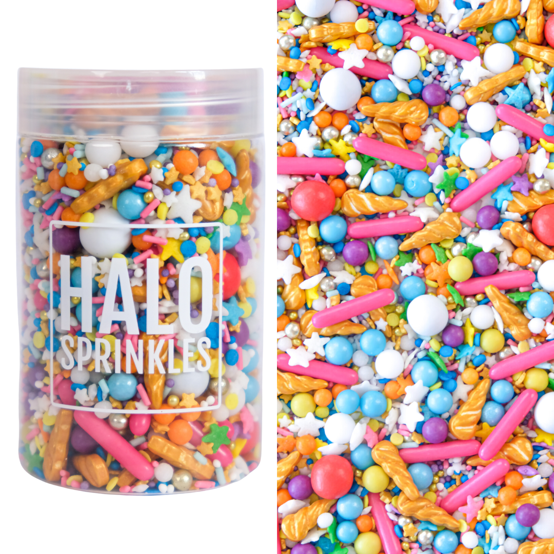 Halo Sprinkles MIX -RAINBOW UNICORN 125γρ -Μείγμα Ζαχαρωτών σε Έντονες Αποχρώσεις με Κέρατα Μονόκερου