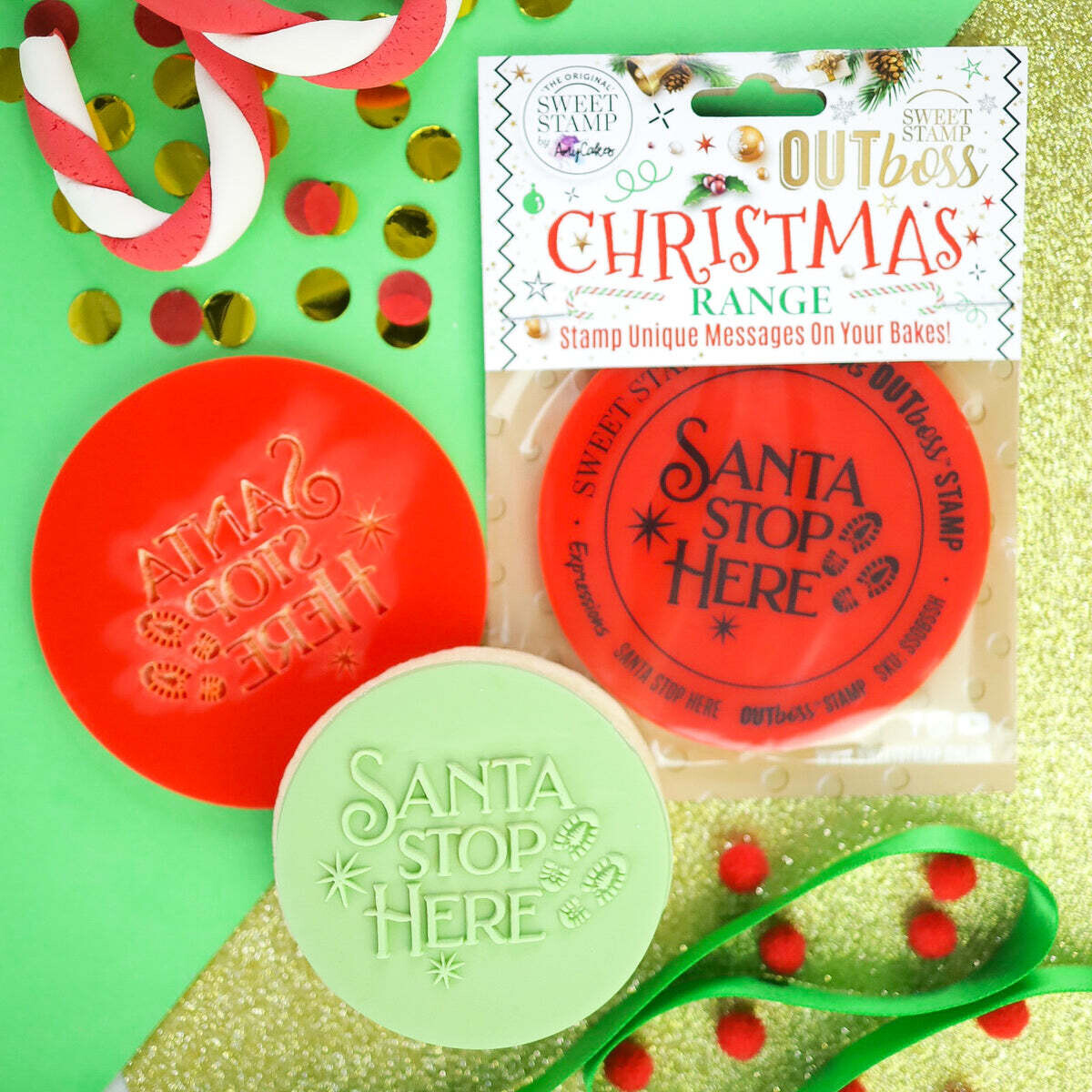 Sweet Stamp -OUTboss Christmas -SANTA STOP HERE -Χριστουγεννιάτικη Σφραγίδα