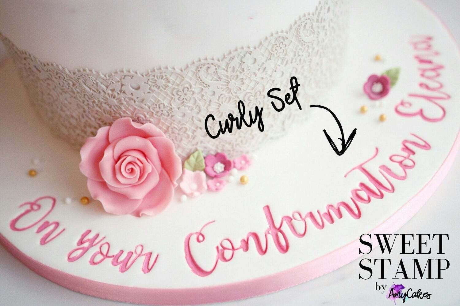 SALE!!! Sweet Stamp -Fonts -LARGE/MEDIUM -CURLY - Σφραγίδες Γράμματα Μεγάλο/Μεσαίο Μέγεθος