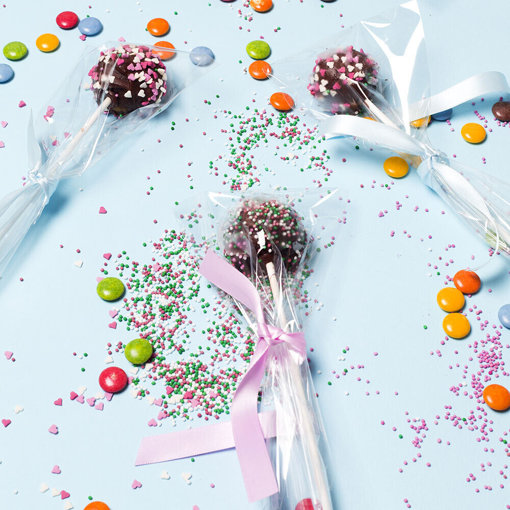 DECORA Transparent bags for biscuits, candies and cake pops 50τμχ - Διάφανα Σακουλάκια για γλυκά