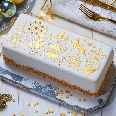 DECORA Stencil -OBLONG CHRISTMAS DESIGN -Στένσιλ Χριστουγεννιάτικα Σχέδια