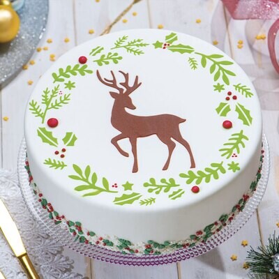 DECORA Stencil -REINDEER WREATH -Στένσιλ Χριστουγεννιάτικο Στεφάνι με Τάρανδο