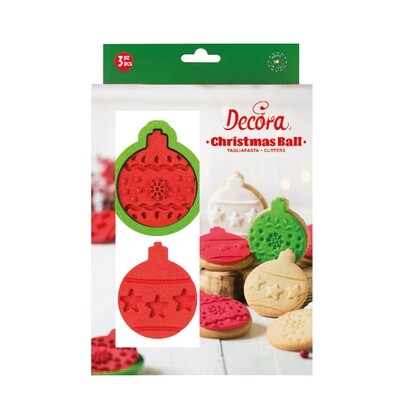 DECORA Christmas Bauble  -Πλαστικό κουπ πατ και 2 Σφραγίδες - Χριστουγεννιάτικο Στολίδι