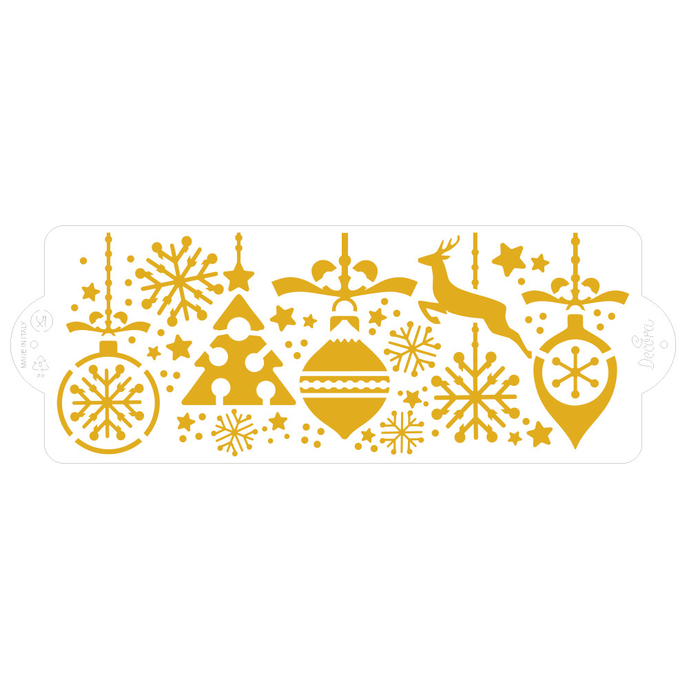 DECORA Stencil -OBLONG CHRISTMAS DESIGN -Στένσιλ Χριστουγεννιάτικα Σχέδια