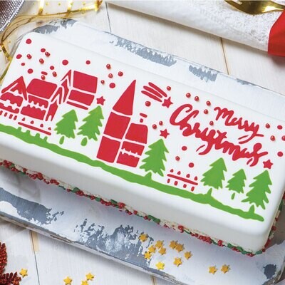 DECORA Stencil -LANDSCAPE CHRISTMAS DESIGN -Στένσιλ Χριστουγεννιάτικο Τοπίο