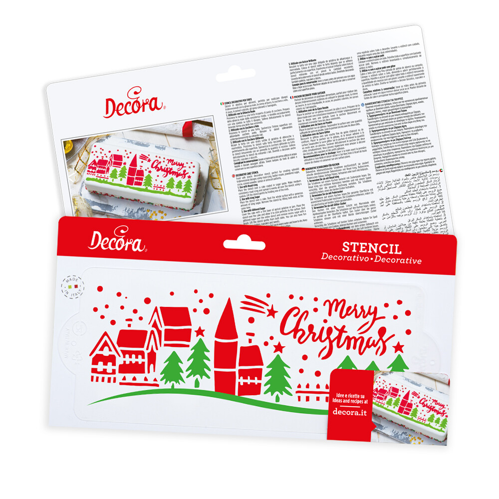 DECORA Stencil -LANDSCAPE CHRISTMAS DESIGN -Στένσιλ Χριστουγεννιάτικο Τοπίο