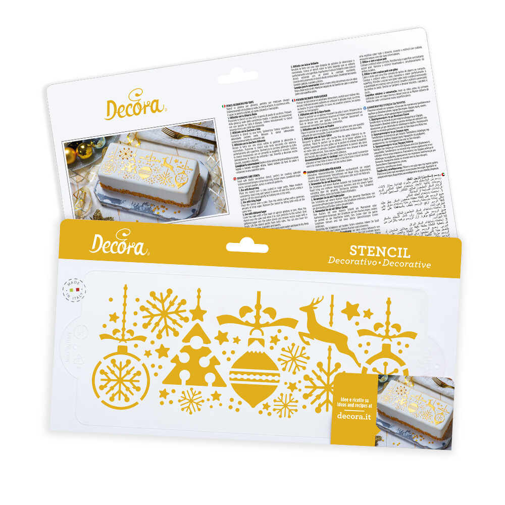 DECORA Stencil -OBLONG CHRISTMAS DESIGN -Στένσιλ Χριστουγεννιάτικα Σχέδια