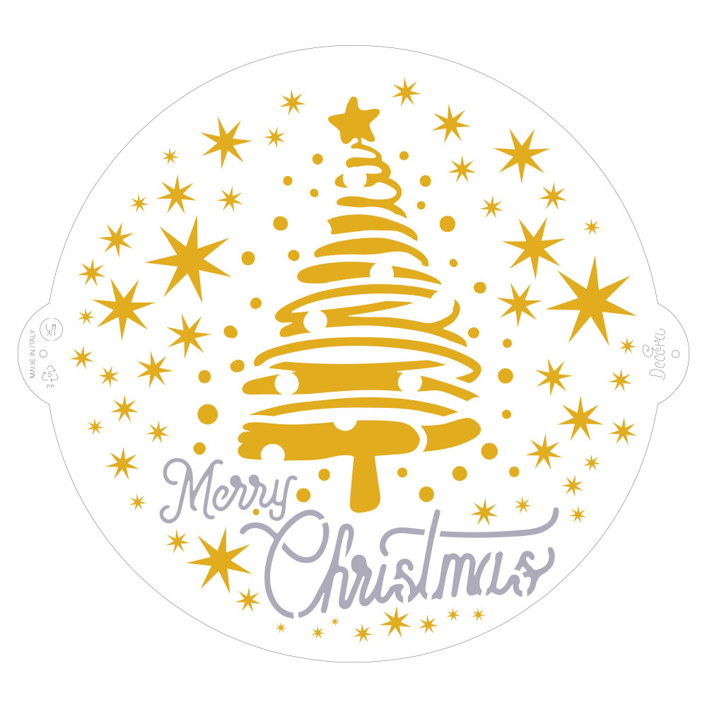 DECORA Stencil -CHRISTMAS TREE & STARS -Στένσιλ Χριστουγεννιάτικο Δέντρο και Αστέρια