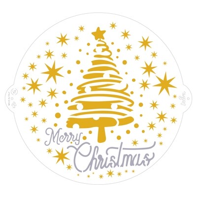 DECORA Stencil -CHRISTMAS TREE &amp; STARS -Στένσιλ Χριστουγεννιάτικο Δέντρο και Αστέρια