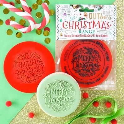 Sweet Stamp -OUTboss Christmas -&#39;MERRY CHRISTMAS&#39; WREATH- Χριστουγεννιάτικη Σφραγίδα