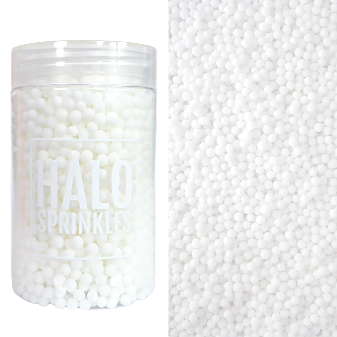 Halo Sprinkles -Sugar Pearls -SMALL WHITE 105γρ - Μείγμα Ζαχαρωτών Πέρλες Μικρές Λευκές Ματ
