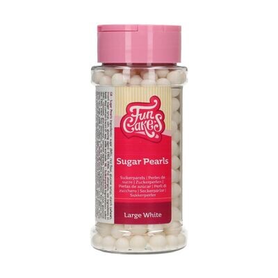 FunCakes Sugar Pearls -LARGE WHITE 80g - Μείγμα Ζαχαρωτών Πέρλες Λευκές Μεγάλες