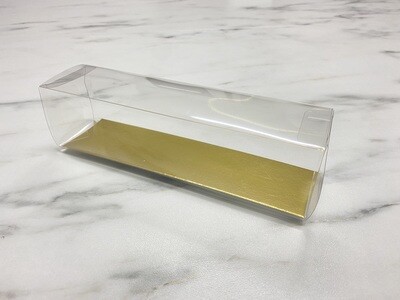 Box for MACARON -GOLD 19x5x5εκ - Κουτί για Μακαρόν διάφανο με χρυσή βάση