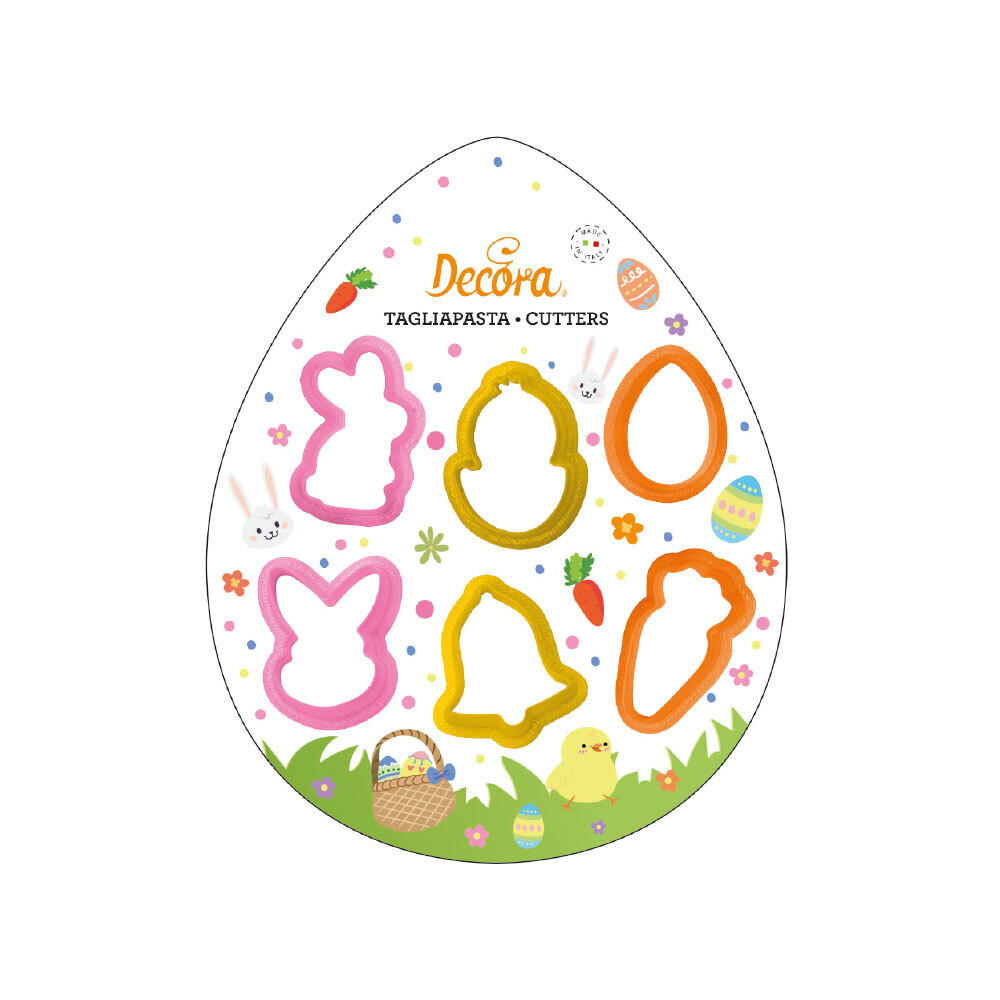 DECORA Easter Mini Cutters 6τμχ - Σετ 6τμχ μικρά πλαστικά κουπ πατ Πασχαλινά