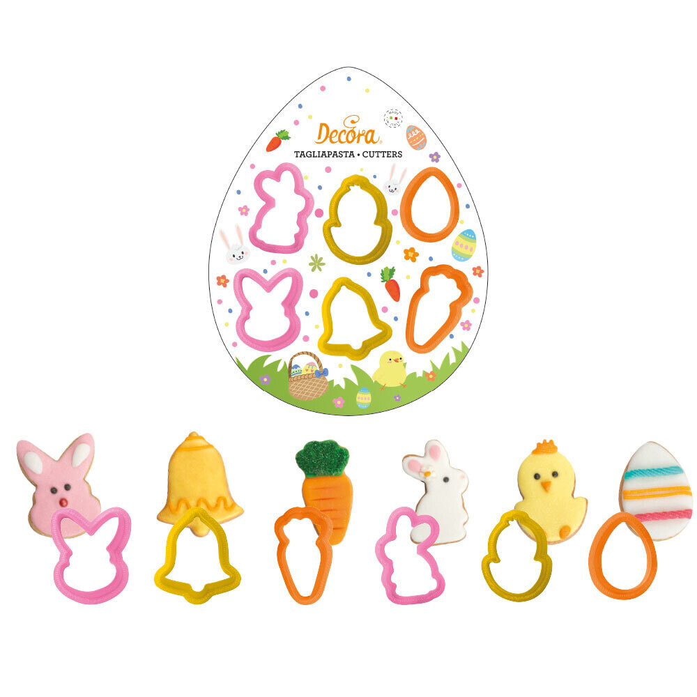 DECORA Easter Mini Cutters 6τμχ - Σετ 6τμχ μικρά πλαστικά κουπ πατ Πασχαλινά