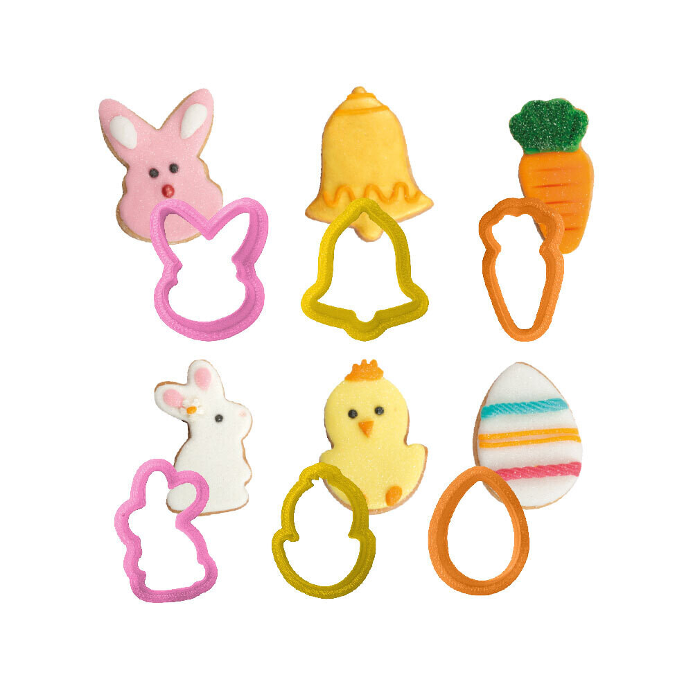 DECORA Easter Mini Cutters 6τμχ - Σετ 6τμχ μικρά πλαστικά κουπ πατ Πασχαλινά