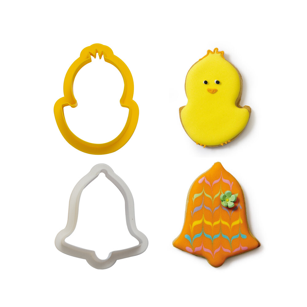 DECORA Cutters -EASTER -CHICK &amp; BELL - Σετ 2 πλαστικά κουπ πατ Κοτοπουλάκι και Καμπάνα