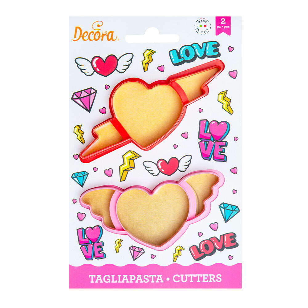 DECORA Cutters -LOVE HEARTS - Σετ 2 πλαστικά Κουπ πατ Καρδιές