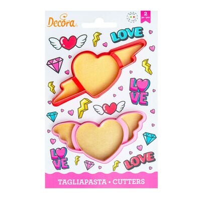 DECORA Cutters -LOVE HEARTS - Σετ 2 πλαστικά Κουπ πατ Καρδιές