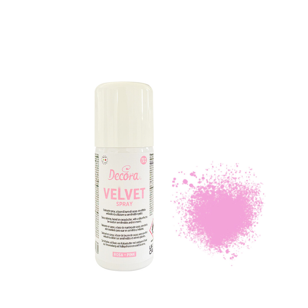 DECORA Edible Spray -Velvet Cocoa Butter Spray -PINK -Βρώσιμο Σπρέι Βούτυρο Κακάο Ροζ με Βελούδινο τελείωμα 100ml