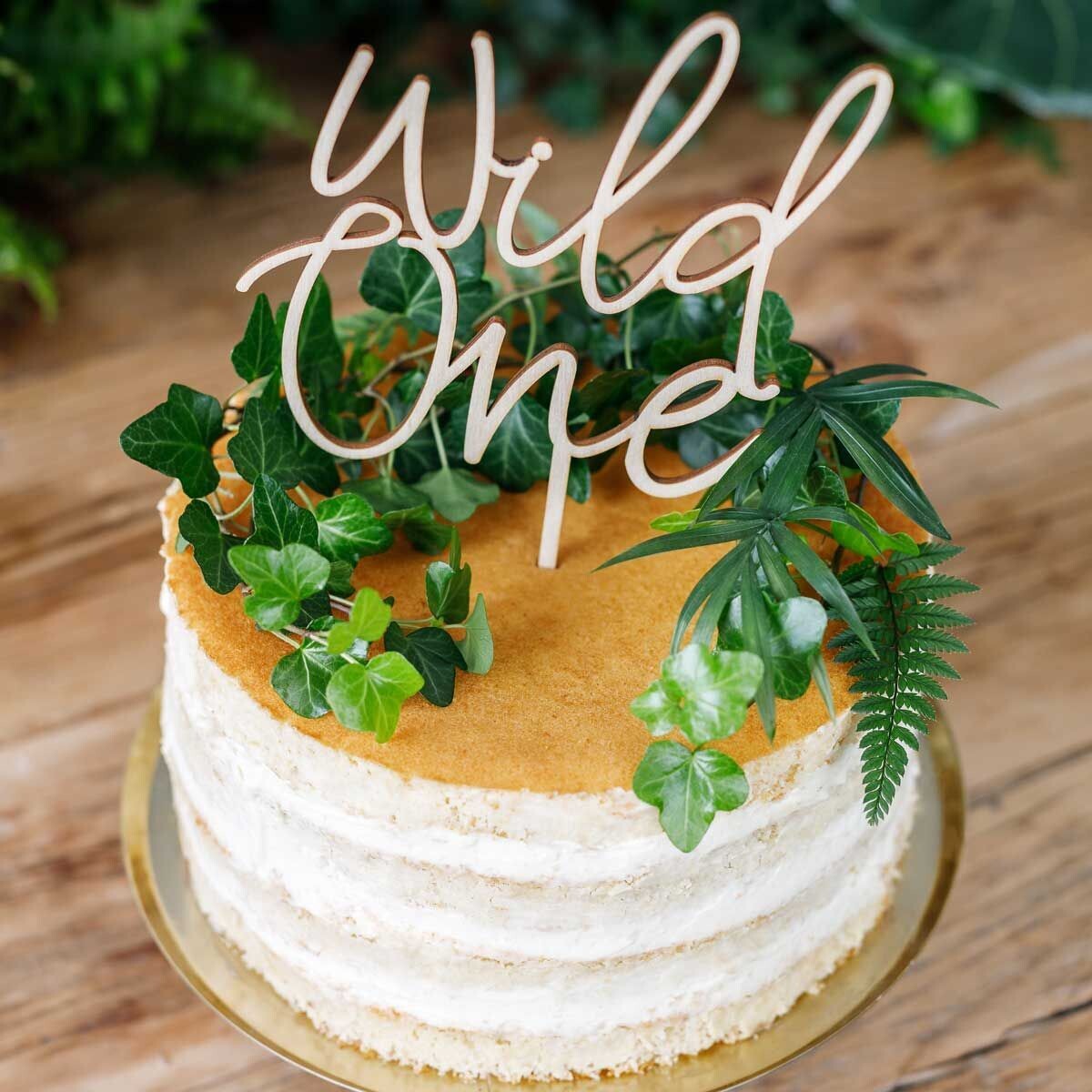PartyDeco Cake Wooden Topper &#39;WILD ONE&#39; - Ξύλινο Τόπερ Τούρτας