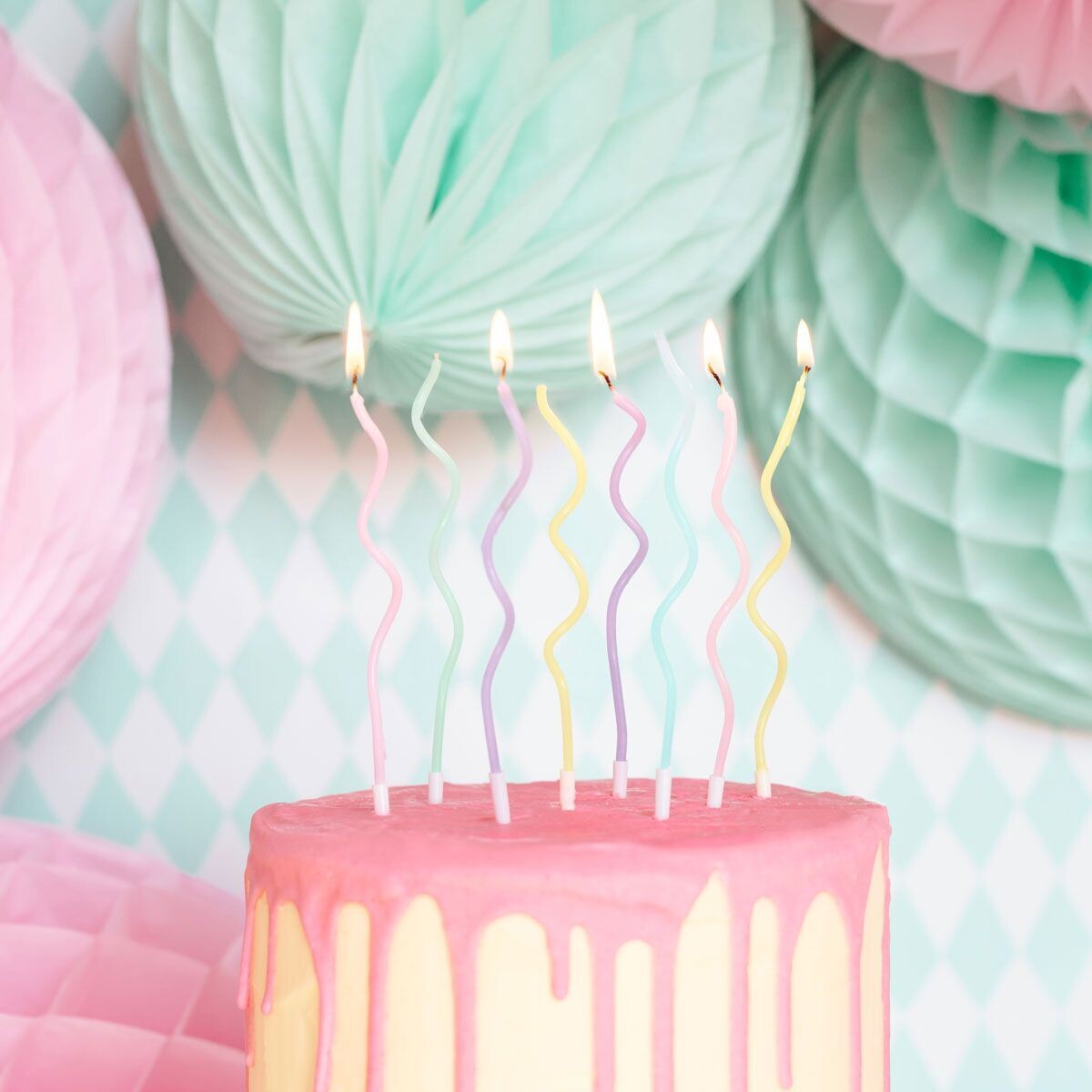 PartyDeco Birthday Candles -CURL MIX 8 τεμ. - Κεράκια Κυματιστά σε Παστέλ Αποχρώσεις