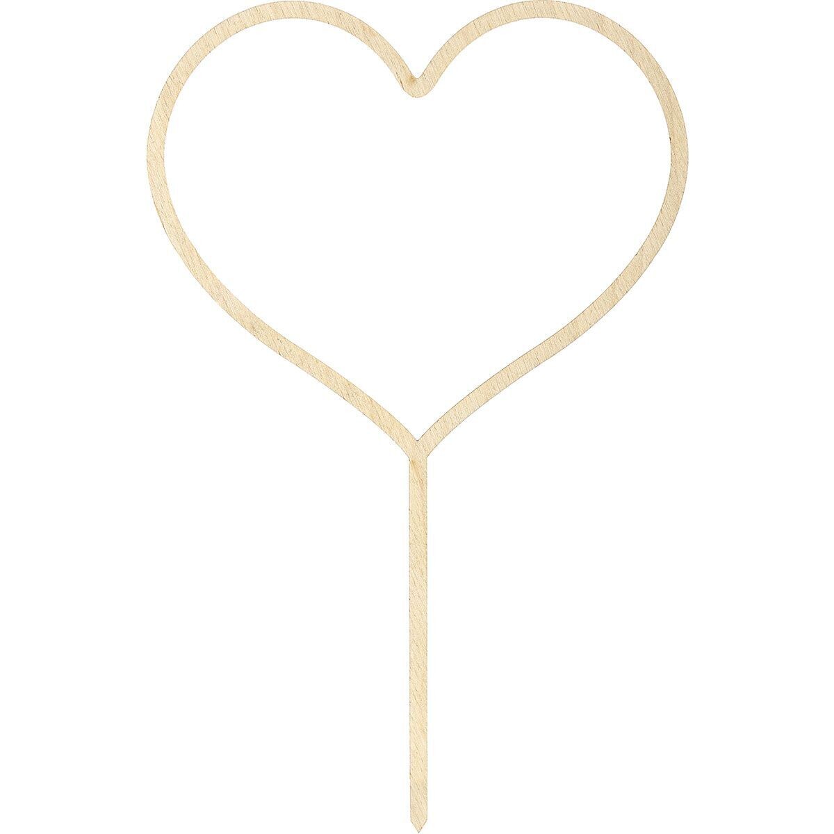 PartyDeco Wooden Cake Topper -HEART HOOP 23 cm - Ξύλινο Τόπερ σε σχήμα Καρδιάς