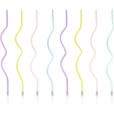 PartyDeco Birthday Candles -CURL MIX 8 τεμ. - Κεράκια Κυματιστά σε Παστέλ Αποχρώσεις