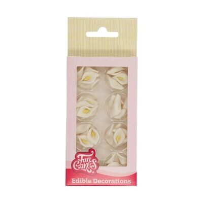 FunCakes Sugar Decorations White Calla 24τμχ - Βρώσιμα ζαχαρωτά λουλούδια Άσπρα Κρινάκια/Κάλλες