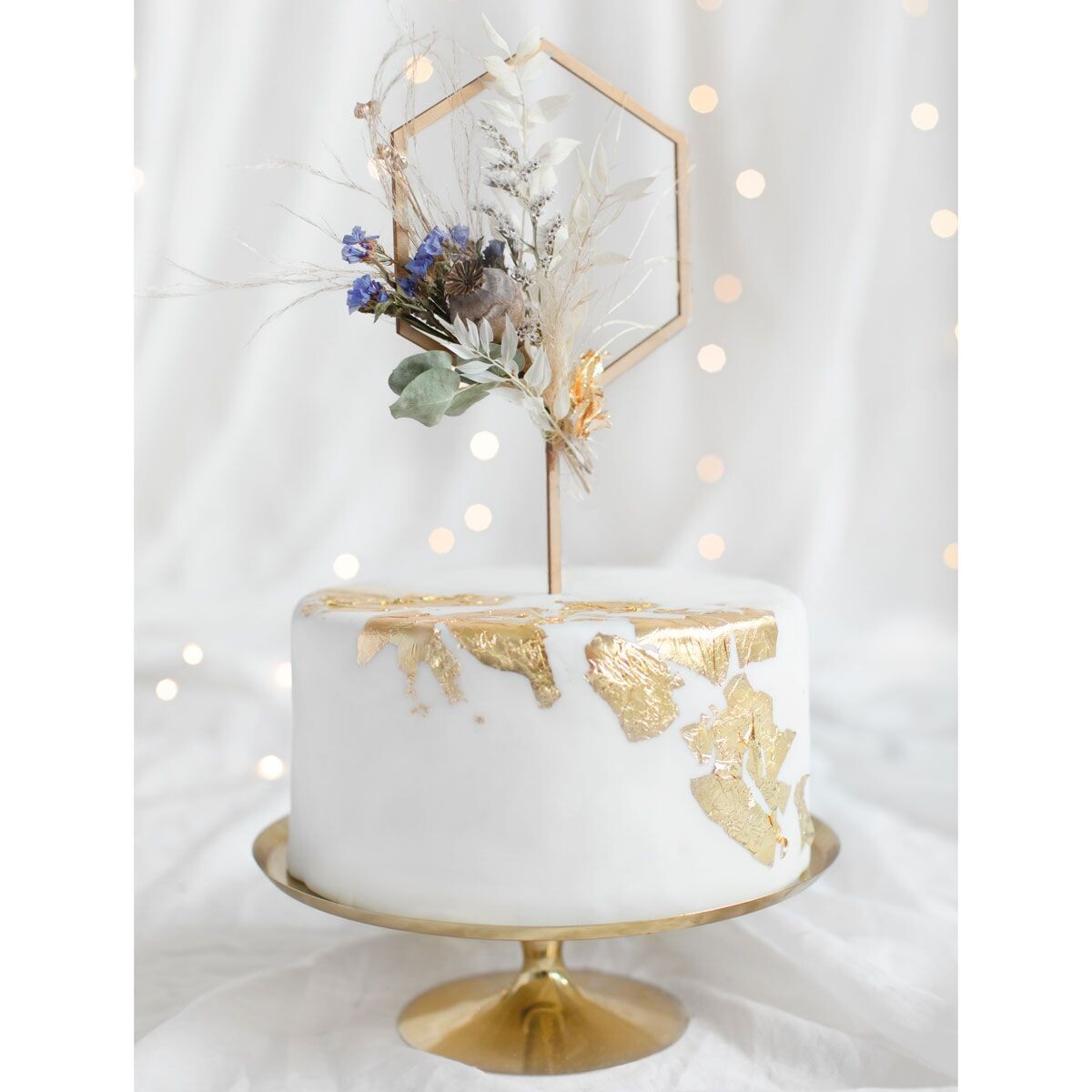 PartyDeco Wooden Cake Topper -HEXAGON HOOP 23 cm - Ξύλινο Τόπερ Εξάγωνο