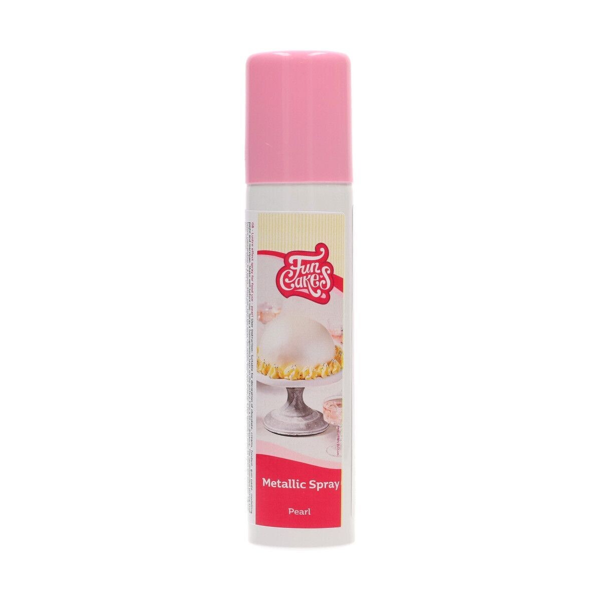 FunCakes Edible Spray -METALLIC PEARL WHITE 100ml - Σπρέι Μεταλλικό Λευκό Περλέ