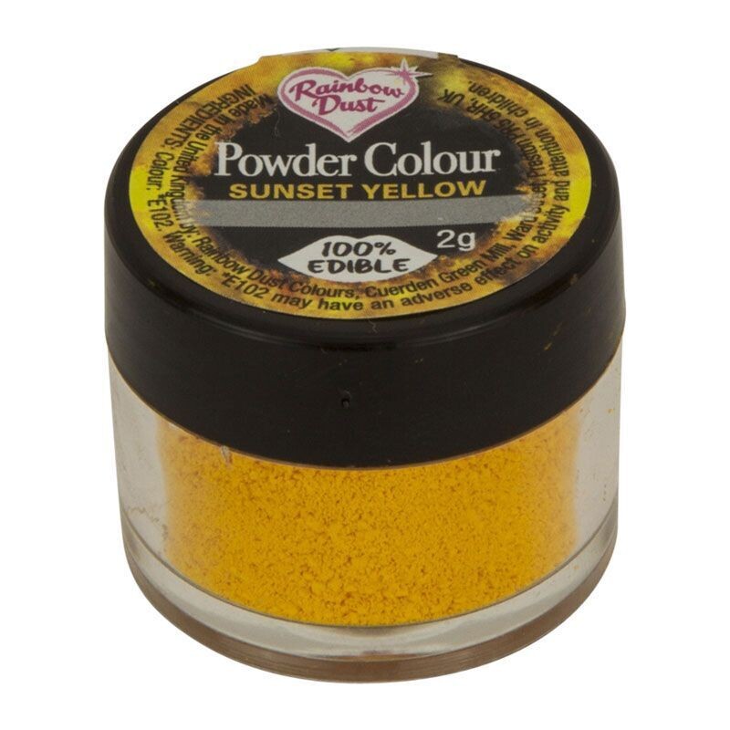 Rainbow Dust Edible Dust -Matt SUNSET YELLOW -Βρώσιμη Σκόνη Ματ Κίτρινο του Ηλιοβασιλέματος