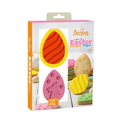 SALE!!! DECORA -Easter Egg Cookie Cutter &amp; Texture Stamp Set - Σετ κουπ πατ πασχαλινό αυγό και Σφραγίδες