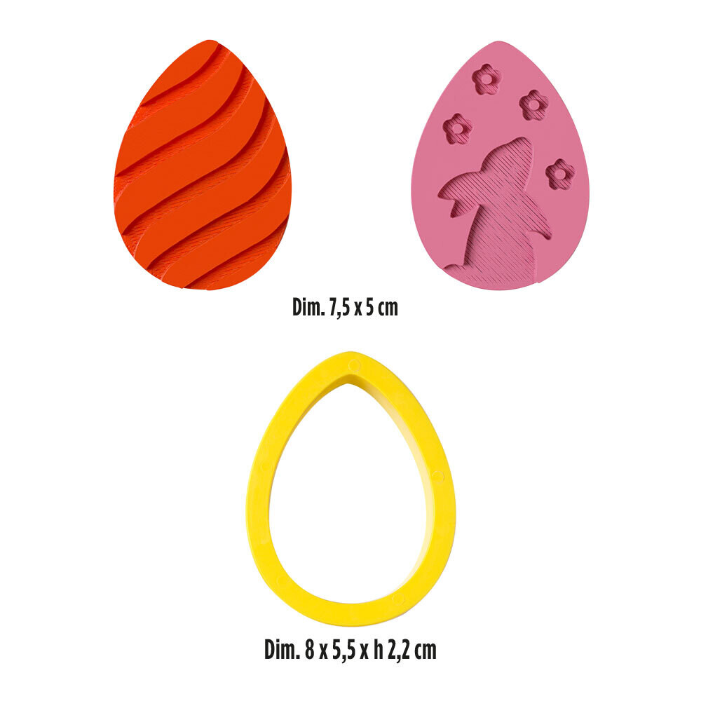 SALE!!! DECORA -Easter Egg Cookie Cutter &amp; Texture Stamp Set - Σετ κουπ πατ πασχαλινό αυγό και Σφραγίδες