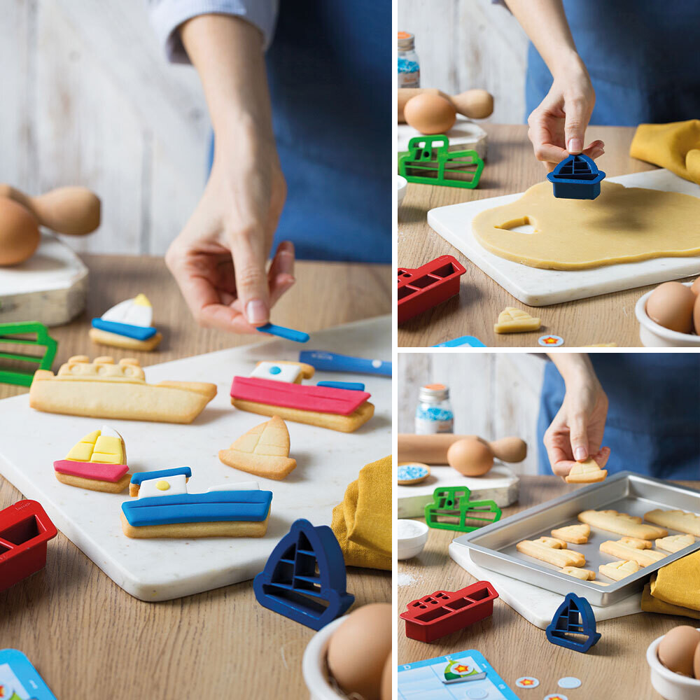 DECORA Cookie Cutters SHIPS &amp; BOATS 3τμχ - Σετ 3 πλαστικά κουπ πατ Καράβια/Πλοία