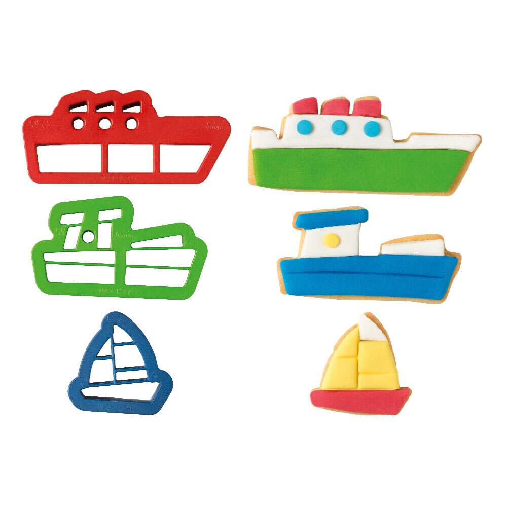 DECORA Cookie Cutters SHIPS &amp; BOATS 3τμχ - Σετ 3 πλαστικά κουπ πατ Καράβια/Πλοία